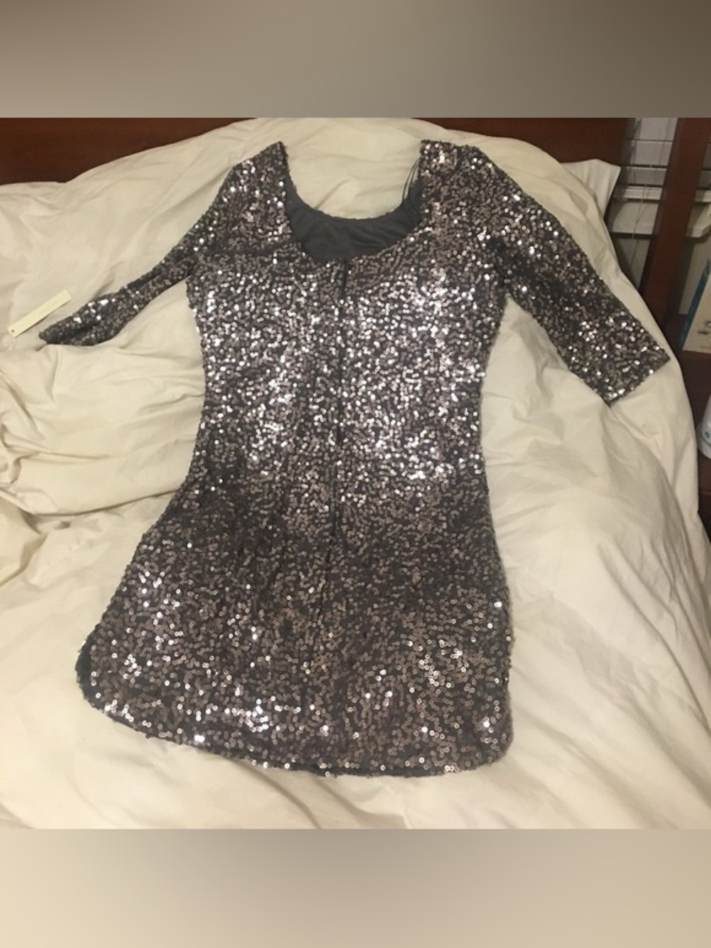 LC Lauren Conrad Silver Sequin Mini Dress